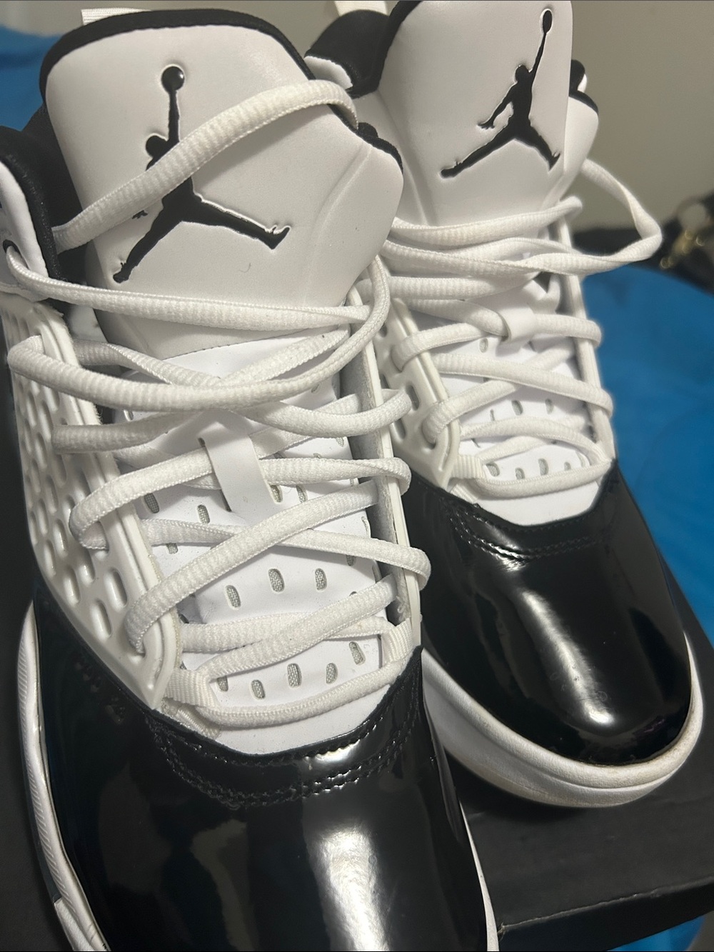 Jordan Men Black/White High-Top Sneakers